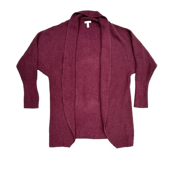 Leith Burgundy Dolman Sleeve Long Cardigan Sweater - Picture 1 of 6